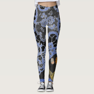 LEGGINGS LÉGGGINGS ANCIEN MOTIF DE LACE AVEC BULLETINS