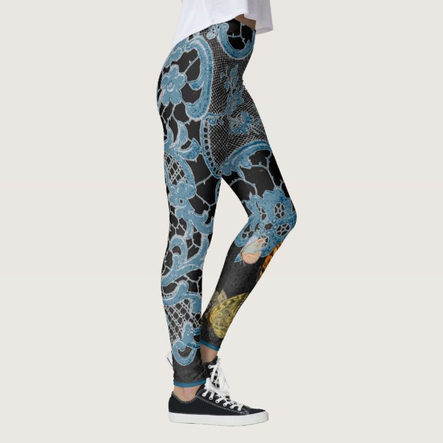 LEGGINGS LÉGGGINGS ANCIEN MOTIF DE LACE AVEC BULLETINS (Droite)