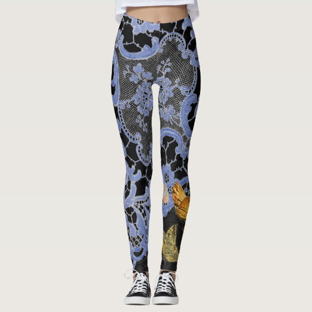 LEGGINGS LÉGGGINGS ANCIEN MOTIF DE LACE AVEC BULLETINS (Devant)