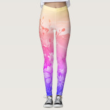 Léggines de yoga avec motif de prairie dégradé