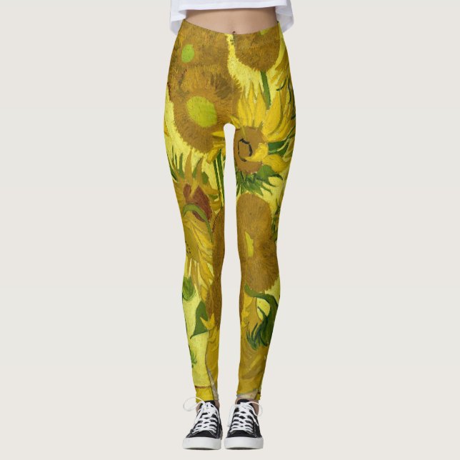 Leggings Leggins de tournesols de collection de Van Gogh (Devant)