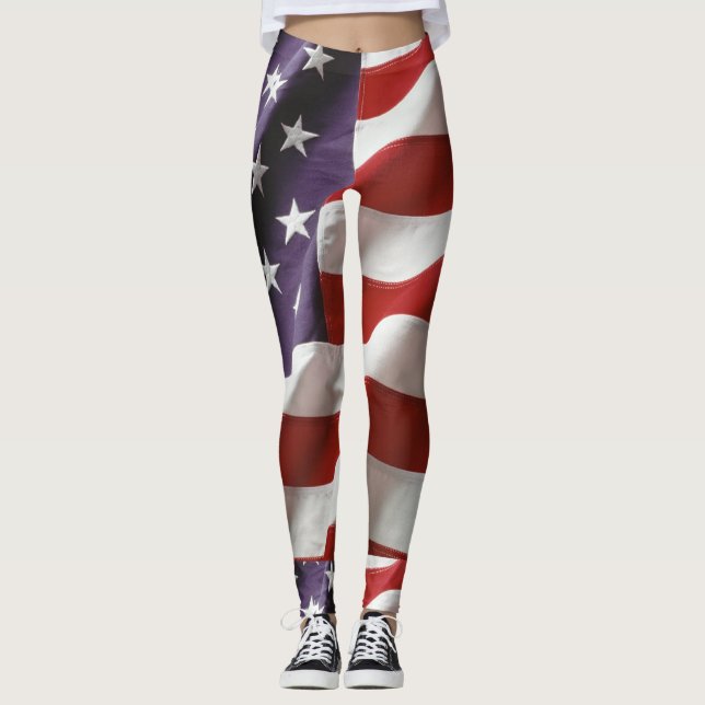 Leggings Leggins du drapeau américain (Devant)