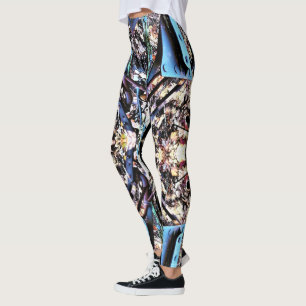 LEGGINGS  LEGINES EN MÉTAL BLEU STEAMPUNK