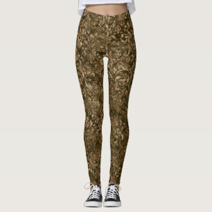 Leggings Legs de velours broyé pour femmes d'or