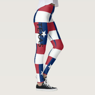 Leggings Legs du TEXAS Bleu rouge blanc couchant des pantal