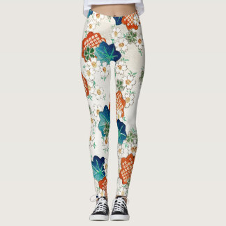 LEGGINGS LÉGUMES IMPRIMÉES FLEURS MOTIFS JAPONAISES