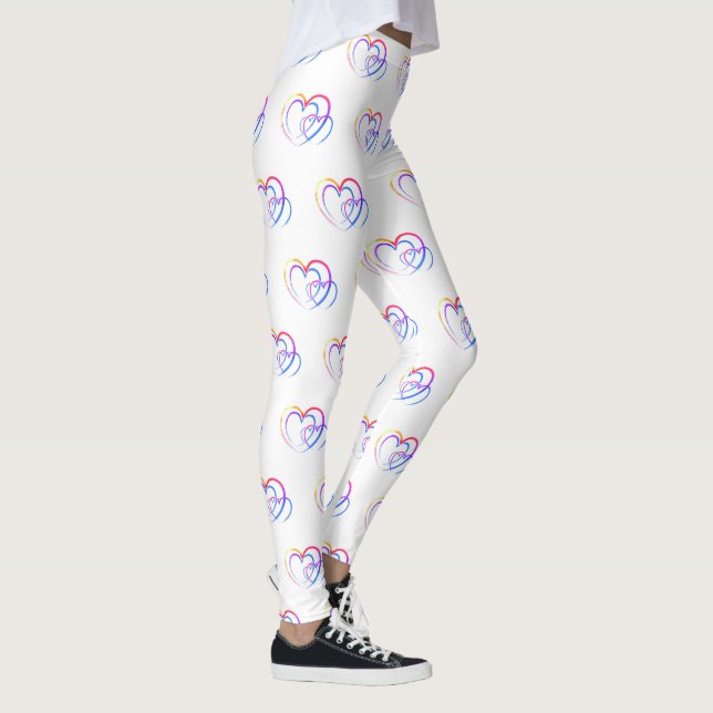 Leggings Légumineuses à coeur arc-en-ciel (Droite)