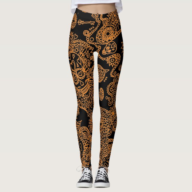 Leggings Légumineuses à crâne de sucre (Devant)