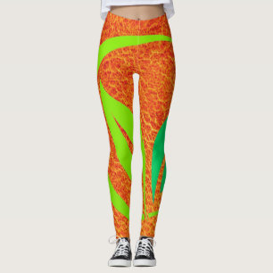 Leggings Légumineuses à feuilles d'harmonie verte
