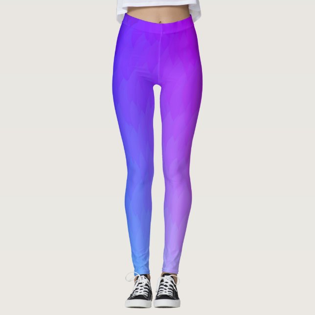 Leggings Légumineuses à flamme violette, bleue, rose (Devant)