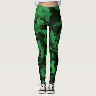 Leggings Légumineuses à fleurs vertes