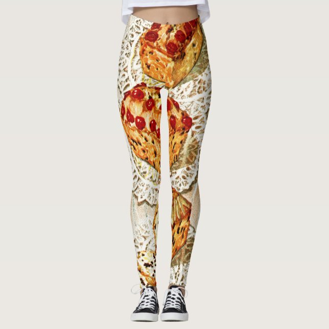 Leggings Légumineuses à illustration de gâteau aux fruits v (Devant)