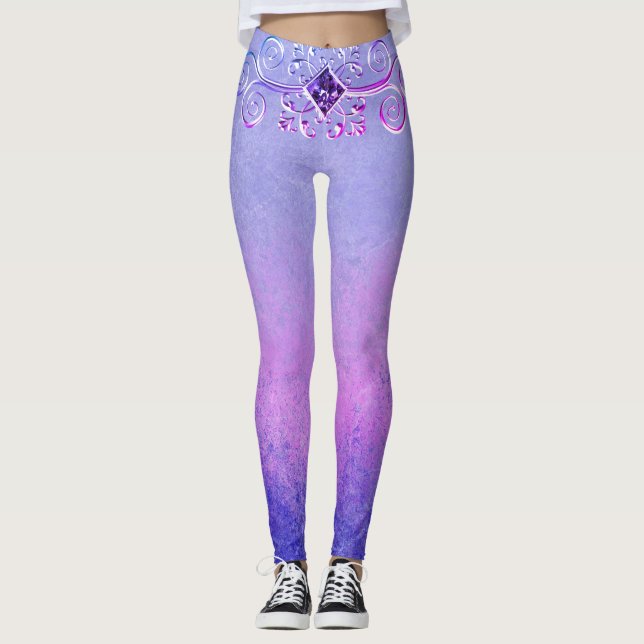 Leggings Légumineuses à imaginaire violet (Devant)