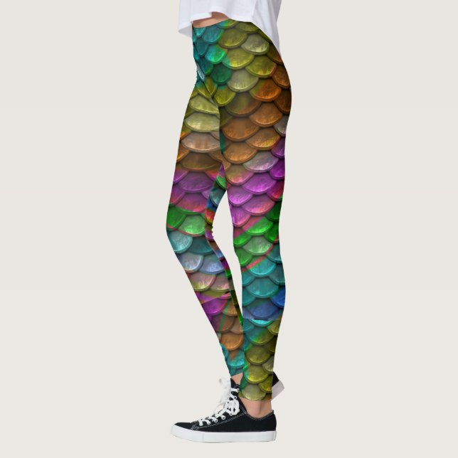 Leggings Légumineuses à l'échelle de poisson Sirènes, Légum (Gauche)