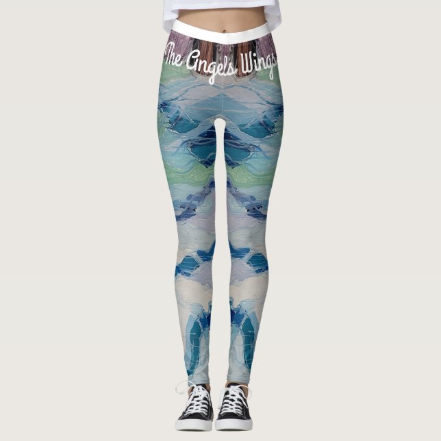 Leggings Légumineuses à motifs d'eau, aile de l'Ange (Devant)