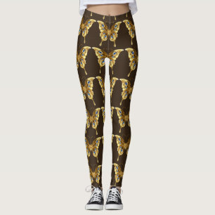 Leggings légumineuses à papillon d'or