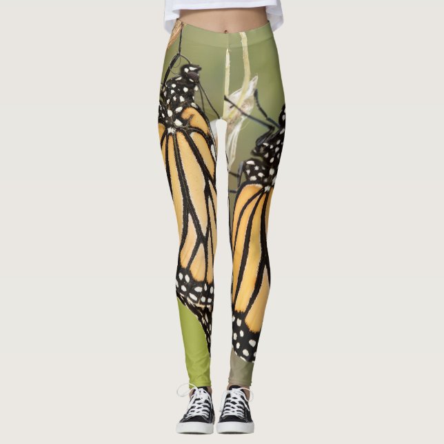 Leggings Légumineuses à papillon monarque (Devant)