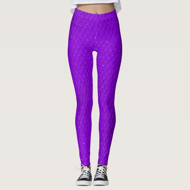 Leggings légumineuses à peau de serpent violet (Devant)