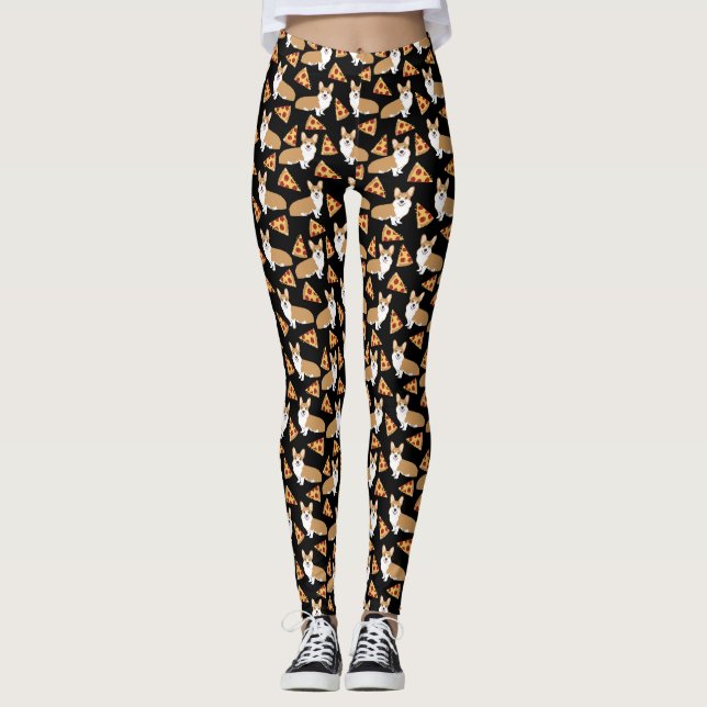 Leggings Légumineuses à pizza de Corgi (Devant)