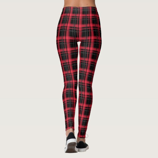 Leggings Légumineuses à plaid rouge (Dos)