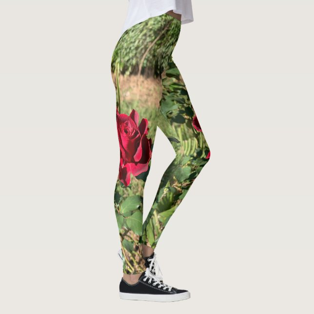 Leggings Légumineuses à roses rouges (Droite)