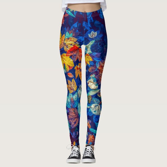 Leggings Légumineuses à thème fleuri (Devant)
