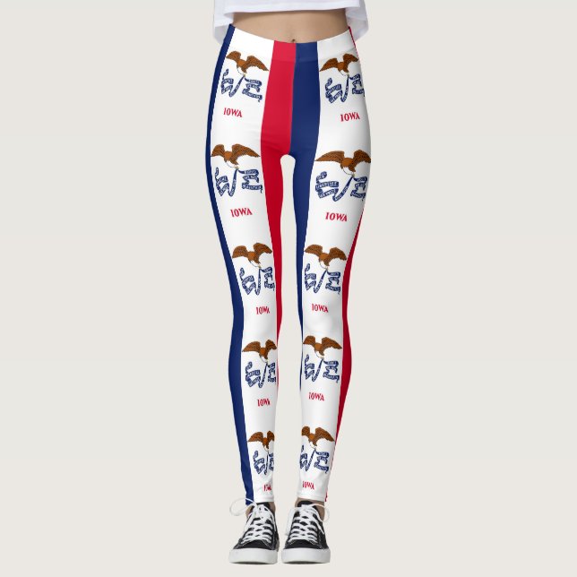 Leggings Légumineuses avec drapeau de l'État de l'Iowa, Éta (Devant)