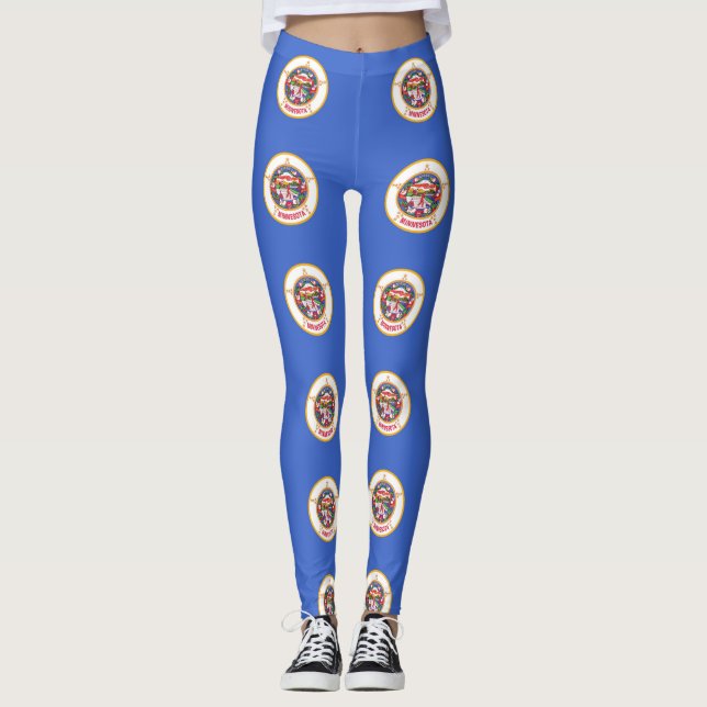 Leggings Légumineuses avec drapeau de l'État du Minnesota,  (Devant)