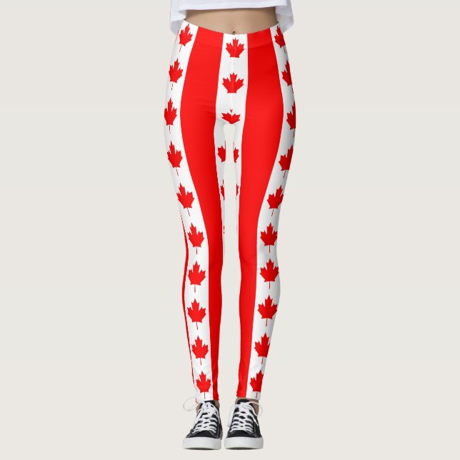 Leggings Légumineuses avec drapeau du Canada (Devant)