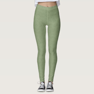 Leggings Légumineuses brodées à feuilles vertes Sage