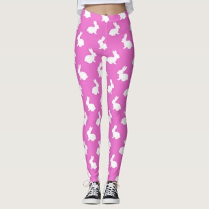 Leggings Légumineuses de lapin rose et blanc