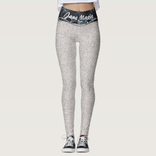 Leggings Légumineuses de Yoga design gris et noir