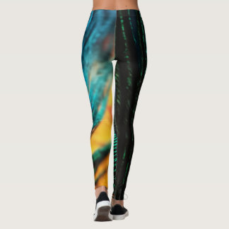 Leggings Légumineuses en plumes de paon