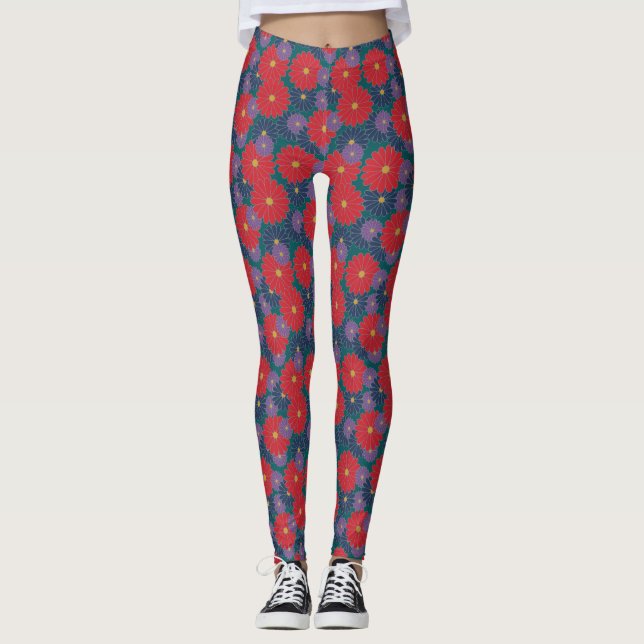 Leggings Légumineuses florales de automne (Devant)