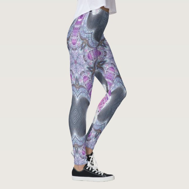 Leggings Légumineuses géométriques modernes de couleur gris (Droite)