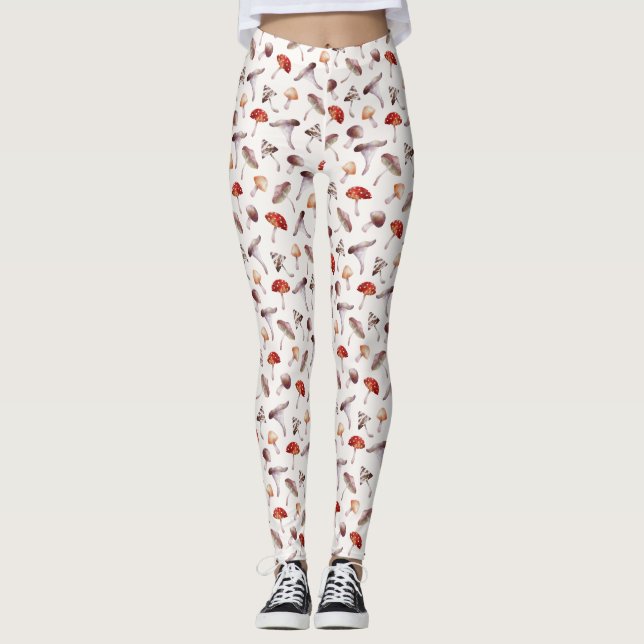 Leggings Légumineuses Motifs de champignons (Devant)