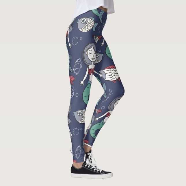 Leggings Légumineuses Motifs mignonnes de sirène (Droite)