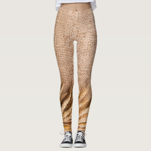 Leggings Légumineuses pour femmes Blé sur Burlap Sack Count