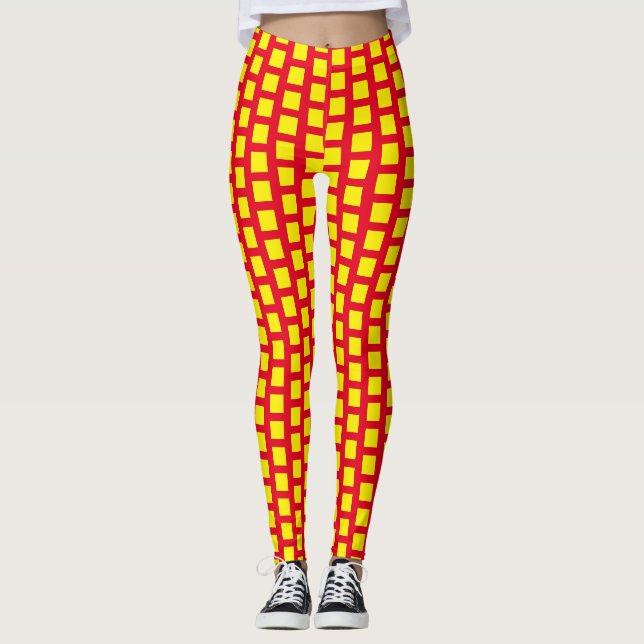 Leggings Légumineuses rouges et jaunes (Devant)