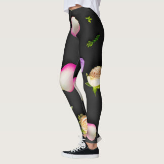 Leggings "L'élégance florale sur le noir"