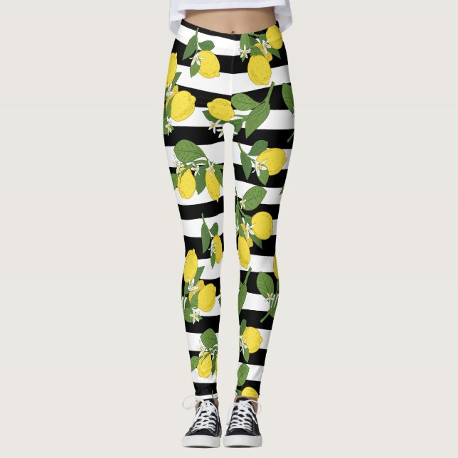 Leggings Lemon Lemons Jambes Jaunes Pantalons de Yoga (Devant)