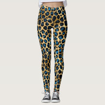 Leopard bleu et or