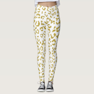 Leggings Leopard d'or, Parties scintillant d'or, Empreinte 