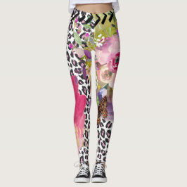 Leggings Léopard génial et guêtres florales