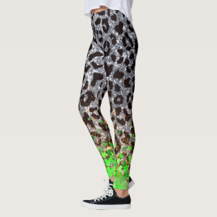 Leggings Léopard rayonnant et fusion de trèfle