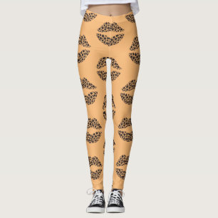 Leggings Leopard Spots Lipstick Kiss Thunder_Cove