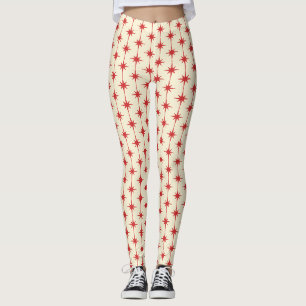 Leggings L'ère atomique les années 50 démarre - Rouge rétro