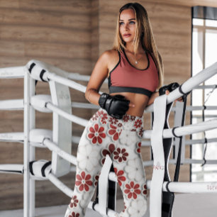Leggings Les années 60 Super rouge à motifs floraux   Légen