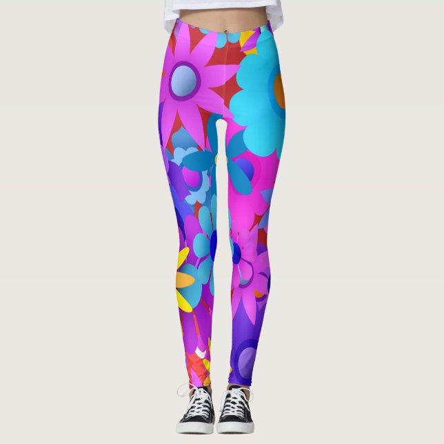 Leggings Les années 70 60 ans rétro Motif (Devant)