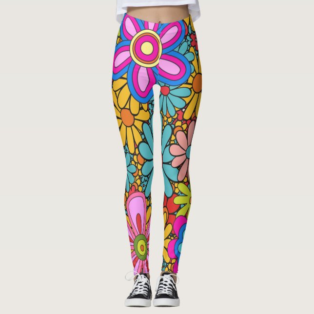 Leggings Les années 70 60 ans rétro Motif (Devant)
